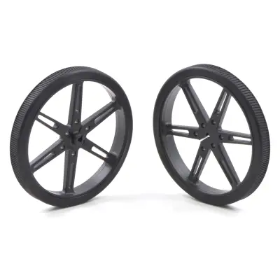 Ratas 2tk 80x10mm plastik must Pololu