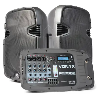 PSS302 Portable Sound Set 10" SD/USB/MP3/BT with Stands