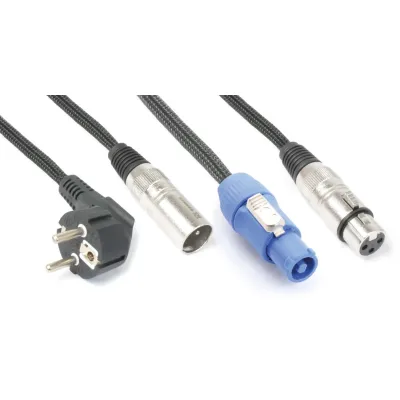 CX08-10 Комбинированный кабель Schuko - XLR M / Powerconnector A - XLR F, 10 м