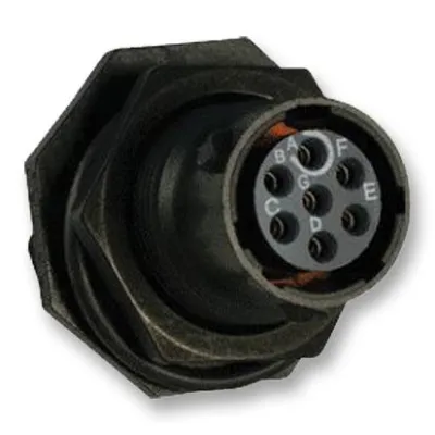 Circular, receptacle, 7 way, jam nut, UTS710E7S