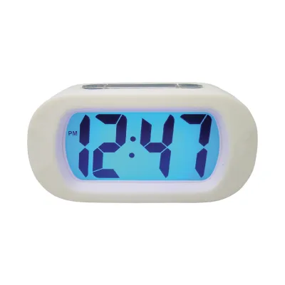 Quartz Alarm Clock Digital White