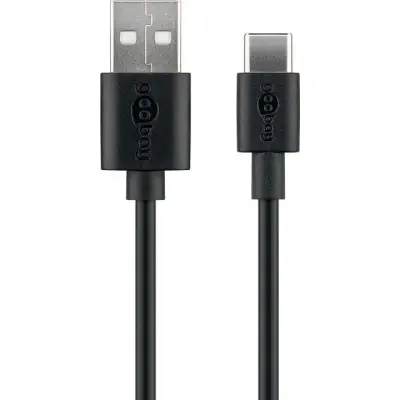 USB-A - USB-C 2.0 kaabel 10cm must