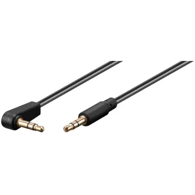 3.5mm stereo straight plug-3.5mm stereo corner plug 0.5m Black