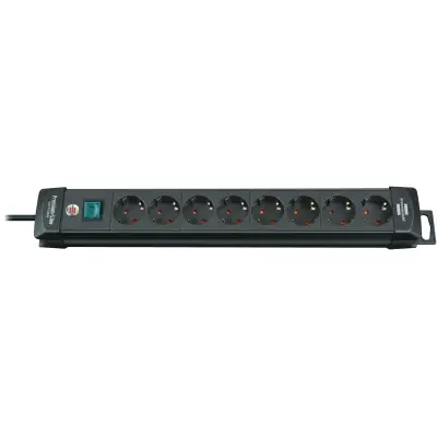 Extension Socket Premium-Line 8-Way 3.00 m Black - Protective Contact TYPE F
