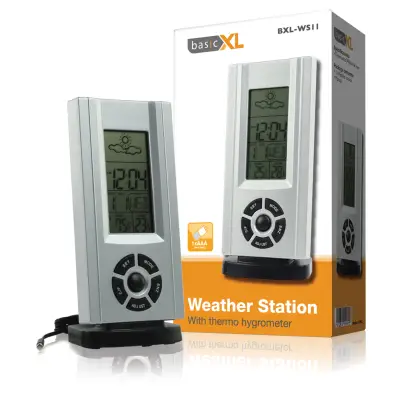 Thermo Hygrometer Weather Station Indoor Silver, basicXL