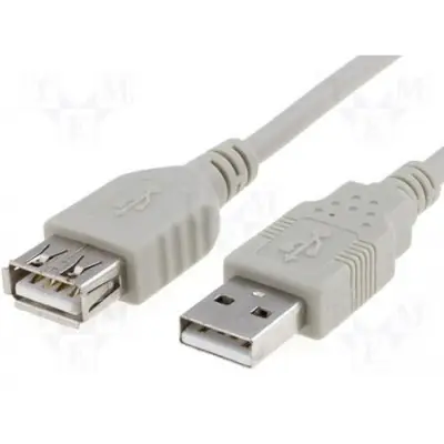USB-A to USB-A 2.0 extension cable 5m white