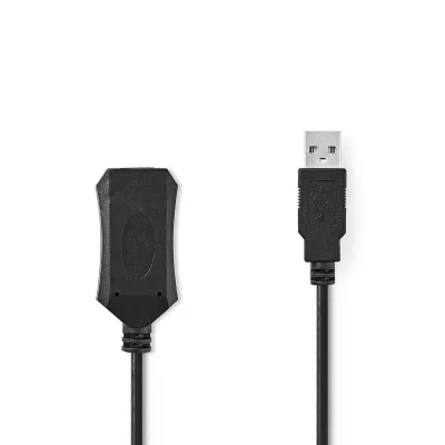 USB 2.0 pikenduskaabel 10m võimendiga Must