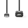 USB 2.0 pikenduskaabel 10m võimendiga Must