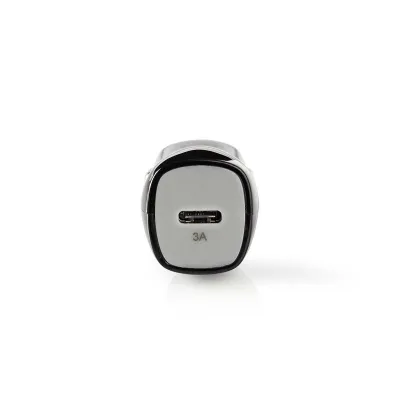 Car charger USB-C 12-24V  Out 3A, Black