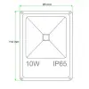 LED prozektor 10W 6000K 650lm, IP65 SlimLine Must