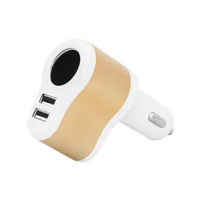 Autolaadija USB 12-24V 2*USB 2.1A ja 12V pesa, Valge