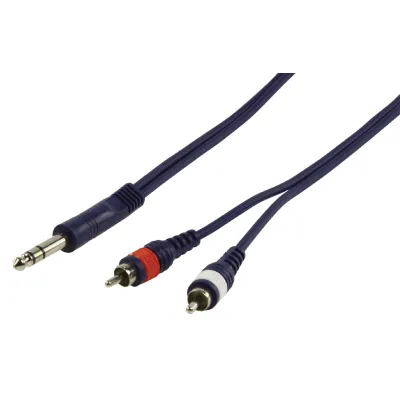 6.3mm stereo pistik-2*RCA pistik 1.5m HQM