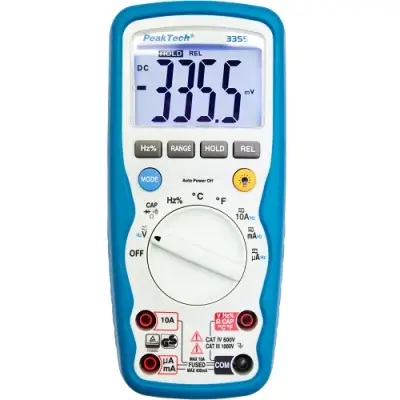 Multimeter Peaktech 3355-ET ACA/DCA/ACV/DCV/R/C/f/t IP67 CAT IV 600V