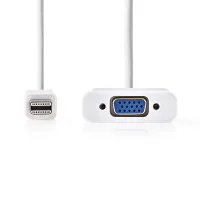 Mini Displayport pistik -> VGA pesa adapterkaabel 0.2m Valge