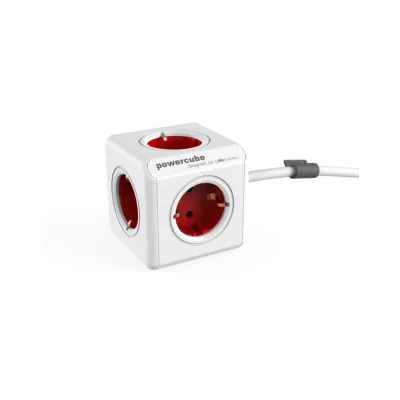 Pikendusjuhe Powercube 5xSchuko 3m Punane/valge