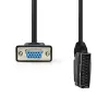 SCART 21p pistik - HD15F pesa monitori kaabel 2m Must