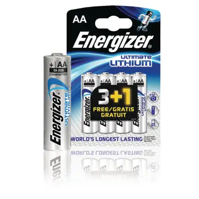 Liitium patareid AA 4tk 1.5V -40..+60C, Energizer
