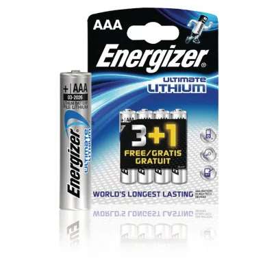 Батарейки AAA 4шт 1.5V -40..+60C, Energizer