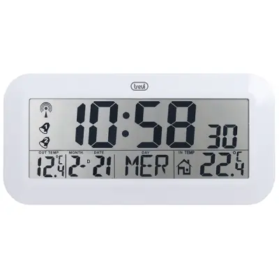 Suur seinakell ilmajaam valge RF LCD 420*200mm, DCF Trevi