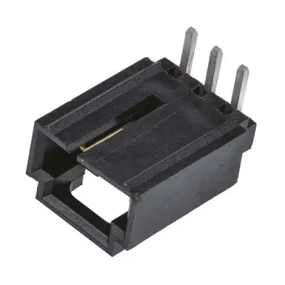 3-pin 2.54mm Molex SL pistik plaadil, nurk, must