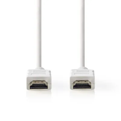 HDMI 1.4 19P-19P kaabel 10m kullatud pistikud, AWG28, Valge