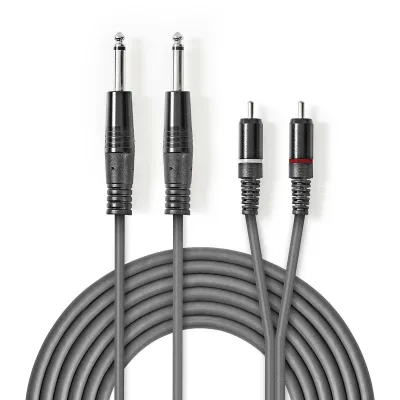 2*6.35mm mono pistik-2*RCA pistik 1.5m Hall