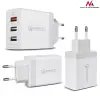 Adapter 3xUSB-A QC3.0 12V/1.5A, 5V/2x2.4A, valge, plug-in