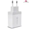 Adapter 3xUSB-A QC3.0 12V/1.5A, 5V/2x2.4A, valge, plug-in