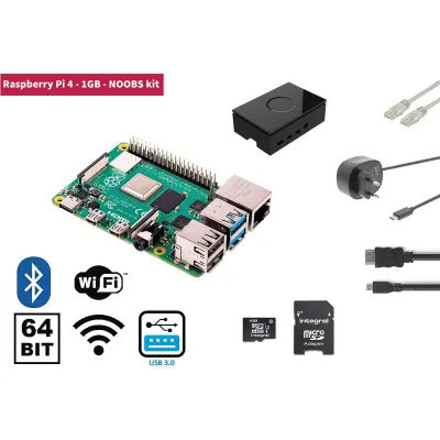 Raspberry Pi 4 1 Gb Starter Kit + Noobs Software Tool, Raspb