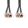 2*RCA-2*RCA kaabel 20m kullatud Alumiinium Premium, Must