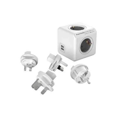 Vargapesa reisiadapter Powercube hall 4xSchuko 2xUSB 2.1A