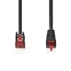 CAT6 Patch Võrgukaabel otse-nurk alla 2m,  S/FTP gigabit LSZH PiMF, Must
