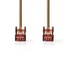 CAT6 Patch ethernet cable 50cm,  S/FTP gigabit LSZH PiMF, shielded, Brown