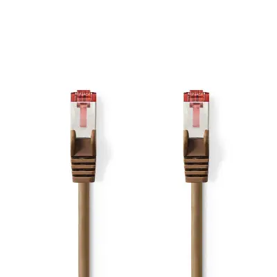 CAT6 Patch ethernet cable 50cm,  S/FTP gigabit LSZH PiMF, shielded, Brown