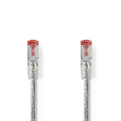 CAT6 Patch Сетевой интернет кабель 25см,  S/FTP gigabit LSZH PiMF, экранированный, Прозрачный