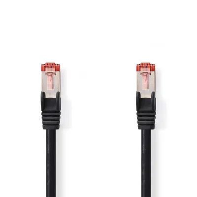 CAT6 Patch Võrgukaabel 2m,  S/FTP gigabit LSZH PiMF, varjestatud, Must