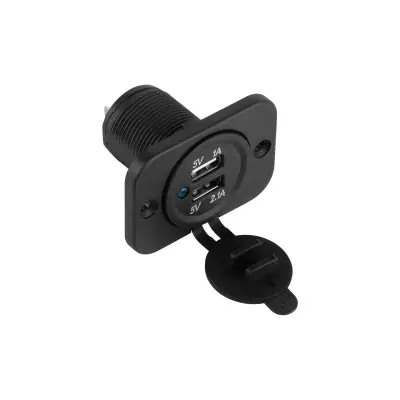 USB panel сar charger adapter 12-24V 5V 1A+2.1A