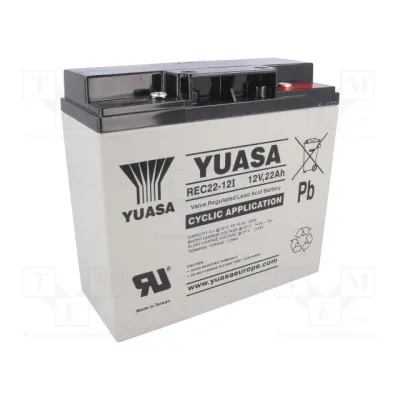 Pliiaku Yuasa süvatühjenev 12V 22Ah 181*76*167mm klemm 5mm auk