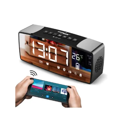Kell raadio BT 6W aku 2200mAh must peegel valged numbrid