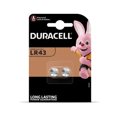 Patareid 1.5V LR43 Duracell AG12 V386 11.6x4.2mm 2tk pakis