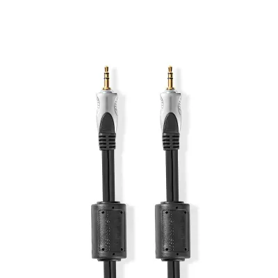 3.5mm pistik-3.5mm pistik 5m kullatud alum. premium Must
