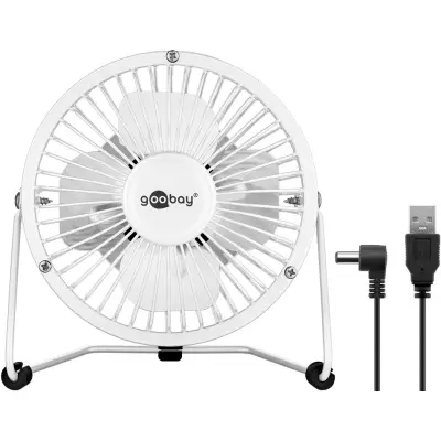 Lauaventilaator 4'' 2.5W 13cm valge USB toide 1.2m juhe