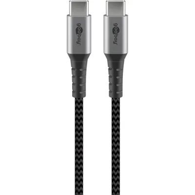 USB-C - USB-C tekstiil kaabel 0.5m 3A hall