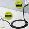 USB-A - USB-C 2.0 tekstiil kaabel 1m 3A hall