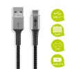 USB-A - USB-C 2.0 tekstiil kaabel 1m 3A hall