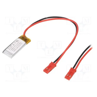 Aku Li-Po 3.7V 110mAh 4x12x30mm juhtmed  JST SYR-02T pistikuga