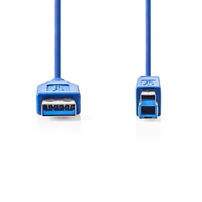 USB-A - USB-B 3.2 kaabel 3m sinine