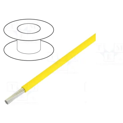 Stranded mounting copper wire PVC 26AWG 0.14mm2 1 meter Yellow