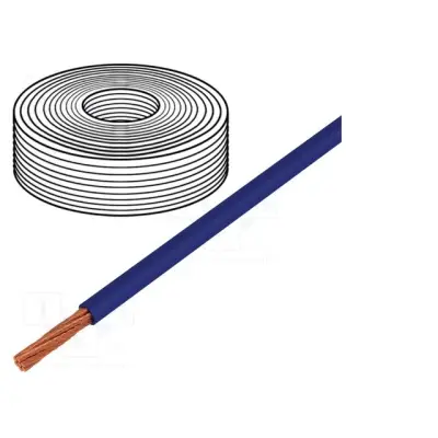 PVC kattega Sinine pehme klass 6 vask montaazijuhe 0.14mm2 -15..+80C