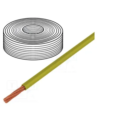 PVC kattega pehme klass 6 vask montaazijuhe 0.14mm2 -15..+80C Kollane